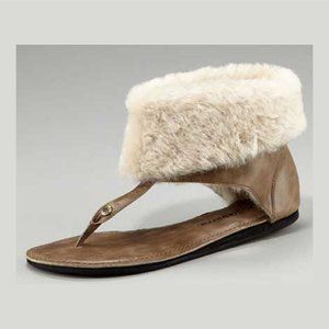 Koolaburra (now by UGG) ankle cuff sandal 6 sheepskin shearling